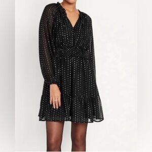 Old Navy Black and White Wrap Sundress